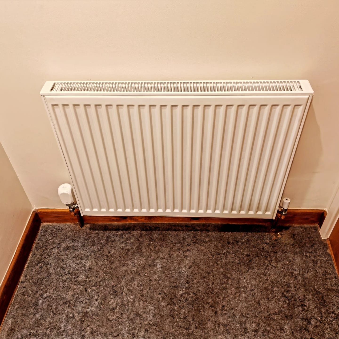 New radiator installed as part of a full heating upgrade